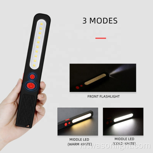 Wason New Design Slim Ultrathin Handheld 휴대용 손전등 자기 충전식 산업 작업장 LED Torch Lightings